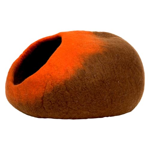 Dharma Dog Karma Cat Pet House, braun/orange schattiertes Muster, bunt und lustig, langlebig und hygienisch, für Komfort und Privatsphäre, 50 x 36 x 25 cm von Dharma Dog Karma Cat
