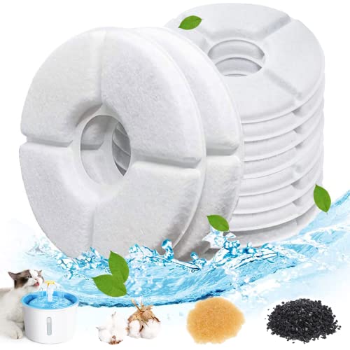 Dhohoo Katzenbrunnen Filter[4 Stück],Trinkbrunnen für Katze,Filter Katzenbrunnen,Ersatzfilter Trinkbrunnen für Katzen und Hunde, Rund,Trinkbrunnen Filter für 2-2,5 L von Dhohoo