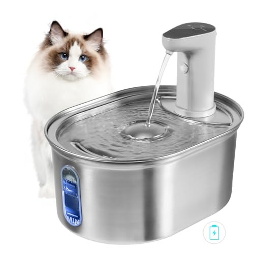 Trinkbrunnen für Katze Edelstahl Kabellos Katzenbrunnen mit Bewegungsmelder 3L Leiser Katzen Trinkbrunnen mit Wasserstandsfenster 5000mAh Akkukapazität Trinkbrunnen für Katzen mit Aktivkohlefilter Trinkbrunnen für Katze Edelstahl Kabellos Katzenbrunnen mit Bewegungsmelder 3L Leiser Katzen Trinkbrunnen mit Wasserstandsfenster 5000mAh Akkukapazität Trinkbrunnen für Katzen mit Aktivkohlefilter von Dhohoo