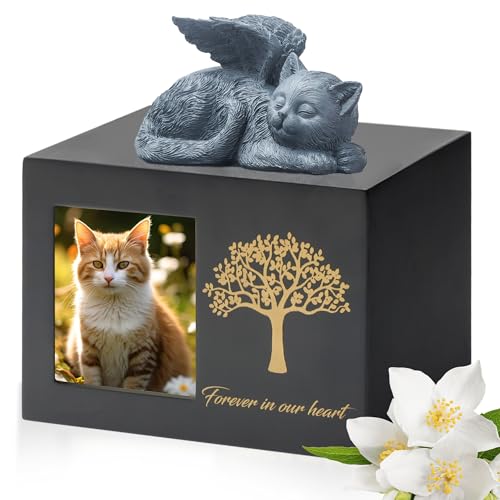 DiDiBirDi Tierurnen für Katze,Haustier Einäscherung Box,Katze Urne für Asche,Schwarze Katze Urnen aus Holz für Asche,Wird mit Einer Katzenstatue aus Kunstharz und einem Samtbeutel zur Aufbewahr DiDiBirDi Tierurnen für Katze,Haustier Einäscherung Box,Katze Urne für Asche,Schwarze Katze Urnen aus Holz für Asche,Wird mit Einer Katzenstatue aus Kunstharz und einem Samtbeutel zur Aufbewahr von DiDiBirDi
