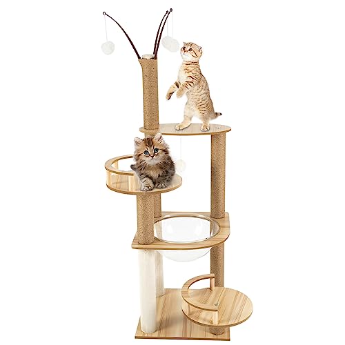 Kratzbaum groß 132 cm Stabiler XXL Kratzbaum beige mit Verbreiterter und Verdickter Bodenplatte Hochwertiger Sisal für Katzen Kratzbaum groß 132 cm Stabiler XXL Kratzbaum beige mit Verbreiterter und Verdickter Bodenplatte Hochwertiger Sisal für Katzen von DiLiBee