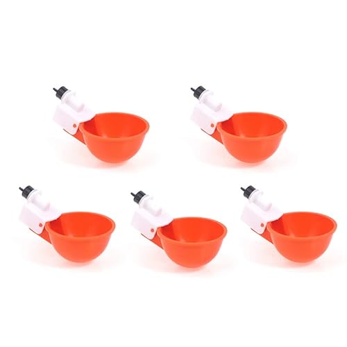 5 Stück Hühner-Trinkbecher Wachtelbewässerung Schalen Vogel Rot Glas Tierhaltung von DianZiShan5