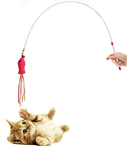 Diawell Katzenangel mit Glocke Angel Spielangel für Katzen Katzenspielzeug Katze Spielzeug Fisch von Diawell