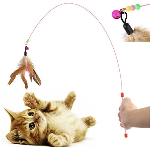 Diawell Katzenangel mit Glocke Angel Spielangel für Katzen Katzenspielzeug Katze Spielzeug von Diawell