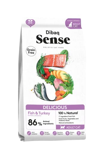 Dibaq Sense Cat Delicius - Natürliches und getreidefreies Fisch- und Truthahnfutter für erwachsene Katzen, 1,5 kg von Dibaq Sense