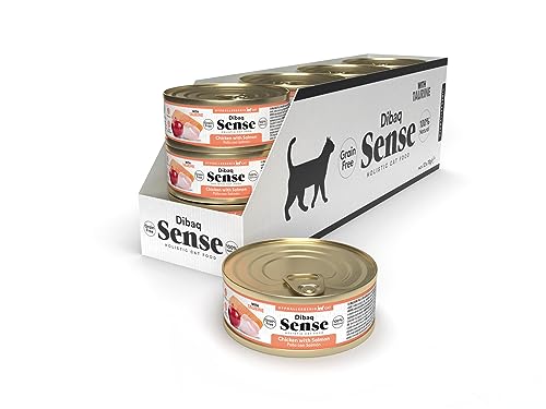 Dibaq Sense Cat Grain Free, natürliches und getreidefreies Katzenfutter für Hühnchen mit Lachs (70 g x 12 Stück) von Dibaq Sense