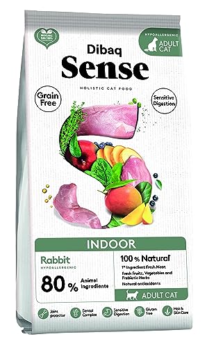Dibaq Sense Cat Indoor Kaninchenfutter, speziell für sterilisierte ausgewachsene Katzen, 100 % natürlich und ohne Getreide, 1,5 kg von Dibaq Sense