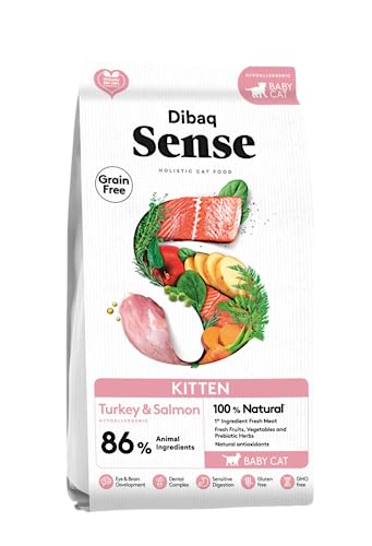 Dibaq Sense Cat Kitten: Natürliches und getreidefreies Truthahn- und Lachsfutter für Kätzchen, 1,5 kg von Dibaq Sense