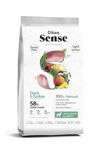 Dibaq Sense Grain Free Ente & Putenfutter für Senioren und Gewichtskontrolle, 100% natürlich und ohne Getreide, 2 kg von Dibaq Sense