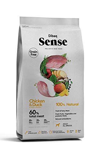 Dibaq Sense Grain Free: Hühner- und Entenfutter für Erwachsene Hunde, 100% natürlich und getreidefrei, 2 kg. von Dibaq