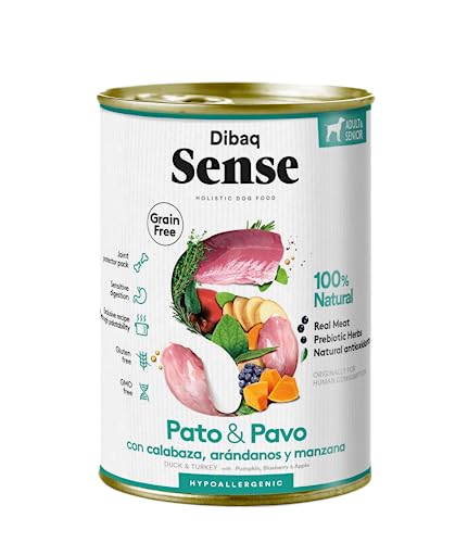 Dibaq Sense Grain Free: Ente & Truthahn ohne Getreide, Vollfutter für Hunde, 380 g, 12 Stück von Dibaq Sense