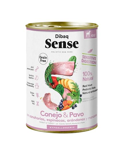Dibaq Sense Grain Free: Kaninchen & Truthahn ohne Getreide, Vollfutter für Hunde, 380 g, 12 Stück von Dibaq Sense