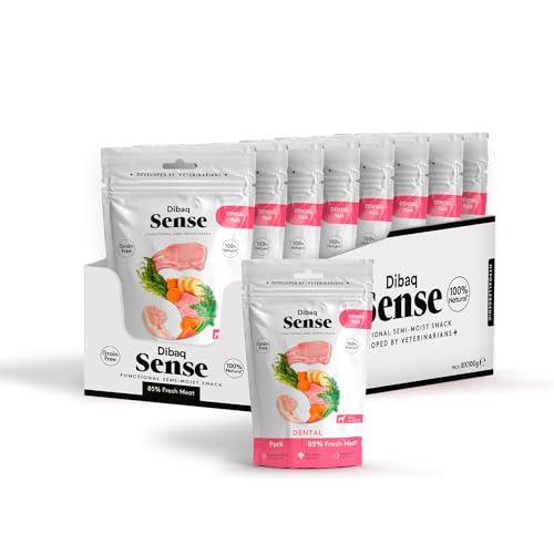 Dibaq Sense Dog, Hundesnack, Grain Free, Light Weight, Monoprotein, Truthahn ohne Getreide, 8 Stück x 100 g (800 g, Schwein) von Dibaq