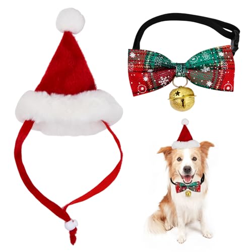 Weihnachten Katzenkostüm Hundekostüm Haustier Weihnachtskostüme Set, Kragen Fliege Hundehalsband Schneeflocke und Haustier Weihnachtsmütze Verstellbare Weihnachtsmann Anzug für Kleine Hunde Katzen(M) Weihnachten Katzenkostüm Hundekostüm Haustier Weihnachtskostüme Set, Kragen Fliege Hundehalsband Schneeflocke und Haustier Weihnachtsmütze Verstellbare Weihnachtsmann Anzug für Kleine Hunde Katzen(M) von Dibotell