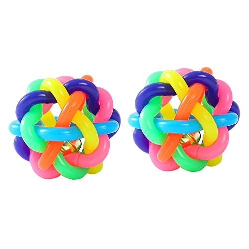 Dickly 2X Interaktives Hundespielzeug Quietschspielzeug Welpe mit Glöckchen Apportierspiel Nobbly Wabbly Rubber Balls for Exercise Indoor Outdoor Kaukatzen, 5.5CM Dickly 2X Interaktives Hundespielzeug Quietschspielzeug Welpe mit Glöckchen Apportierspiel Nobbly Wabbly Rubber Balls for Exercise Indoor Outdoor Kaukatzen, 5.5CM von Dickly
