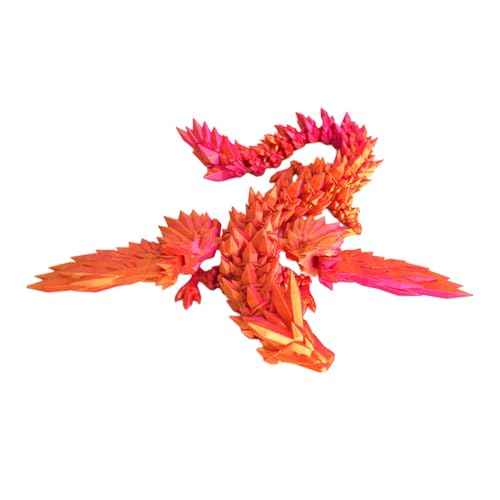 Dickly 3D-Gedruckter Drache, flexibel, 45,7 cm, Dekofigur, beweglicher Drache für Urlaub, Erwachsene, Teenager, Zappelspielzeug, Heimdekoration, Rot Dickly 3D-Gedruckter Drache, flexibel, 45,7 cm, Dekofigur, beweglicher Drache für Urlaub, Erwachsene, Teenager, Zappelspielzeug, Heimdekoration, Rot von Dickly