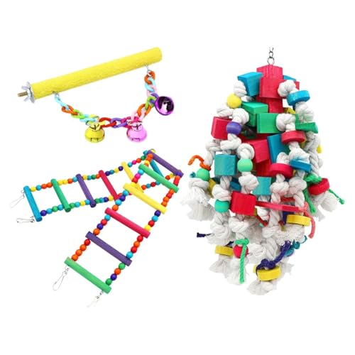 Dickly 3X Große Vogel Schaukel Spielzeug Hängen Holz Leiter für Liebe Vögel Wellensittich Dickly 3X Große Vogel Schaukel Spielzeug Hängen Holz Leiter für Liebe Vögel Wellensittich von Dickly