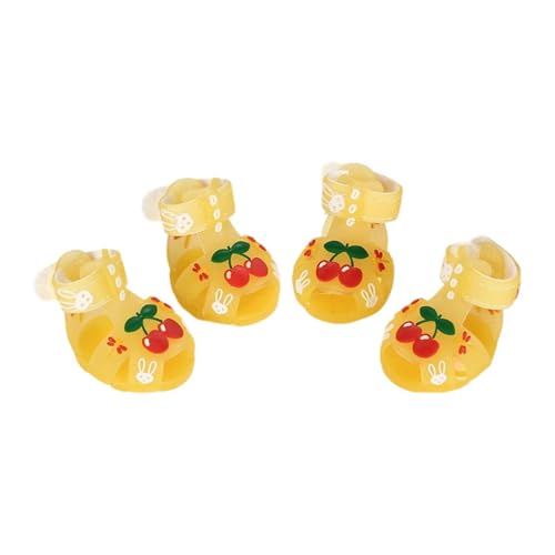 Dickly 4er Set Hundesandalen für Kleine Hunde, Pfotenschutz für Welpen, wasserdichte Schuhe, Gelb Dickly 4er Set Hundesandalen für Kleine Hunde, Pfotenschutz für Welpen, wasserdichte Schuhe, Gelb von Dickly
