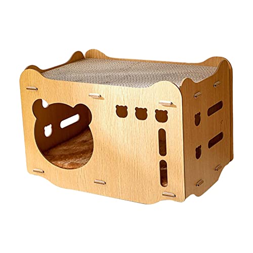 Dickly Cat Scratcher Cardboard Lounge Bed, Cat, Durable Board Pads Verhindert Schäden An Möbeln, 1 Kratzer 1 Kissen von Dickly