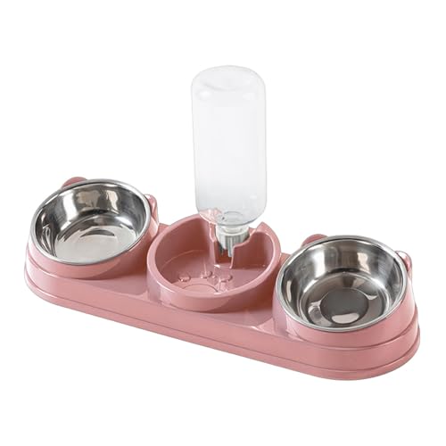 Dickly Dreifacher Katzennapf, Nass- und Trockenfutternapf, Tierfutter-Wassernapf, erhöhter Katzennapf für Häschen, Rosa Dickly Dreifacher Katzennapf, Nass- und Trockenfutternapf, Tierfutter-Wassernapf, erhöhter Katzennapf für Häschen, Rosa von Dickly