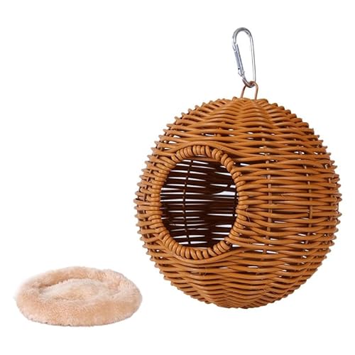 Dickly Hängendes aus Rattanimitat mit Kissen, atmungsaktiv, handgewebt, für Papageien, Hängematte für Sittiche, Blauhäher, Einloch-Khaki Dickly Hängendes aus Rattanimitat mit Kissen, atmungsaktiv, handgewebt, für Papageien, Hängematte für Sittiche, Blauhäher, Einloch-Khaki von Dickly