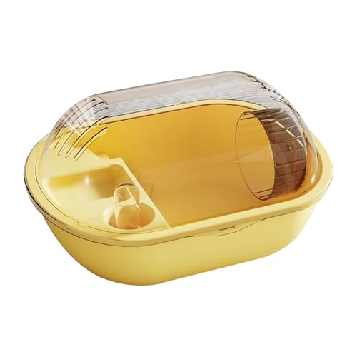 Dickly Hamsterkäfig mit Wasserbehälter Und Kletterrampe, Transparentes Gehege für Rennmäuse, Gelb Dickly Hamsterkäfig mit Wasserbehälter Und Kletterrampe, Transparentes Gehege für Rennmäuse, Gelb von Dickly