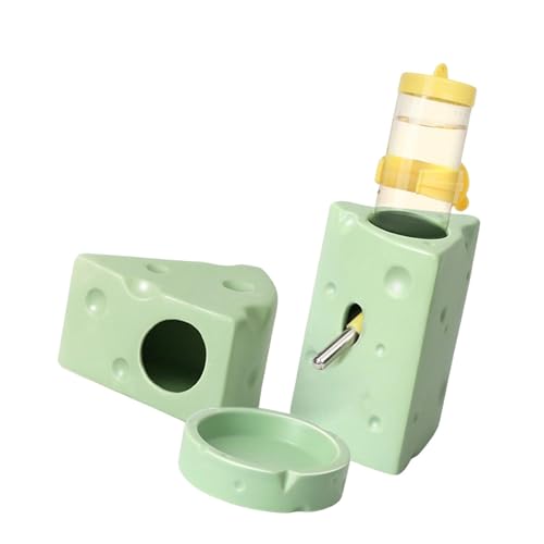 Dickly Hamsterversteck für Kleine Tiere mit Wasserbehälter, Keramikhaus für Vögel Und Eichhörnchen, Green L von Dickly