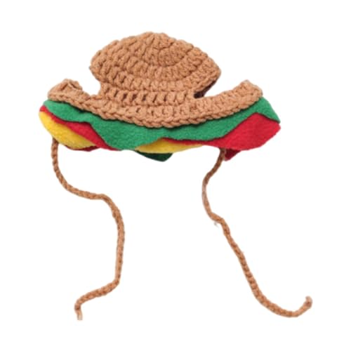 Dickly Haustier Katzenhut in Hamburger Form, Zum Anziehen, Kopfschmuck für Hunde, Dickly Haustier Katzenhut in Hamburger Form, Zum Anziehen, Kopfschmuck für Hunde, von Dickly