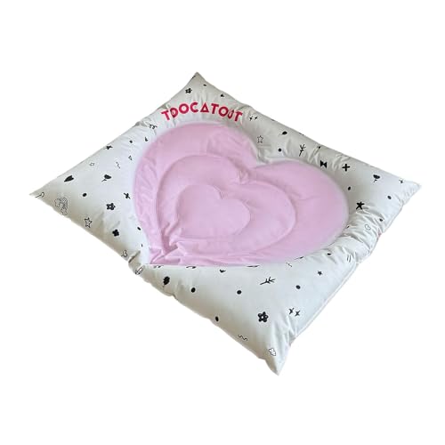 Dickly Haustier-Kühlmatte, Haustierbettmatte, Hundeschlafunterlage, Zwingerkissen für Kätzchen, Welpen, Katzen jeden Alters, Rosa von Dickly