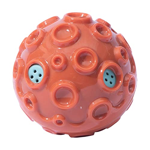 Dickly Hundeballspielzeug mit Quietschgeräusch, interaktives Hundespielzeug Kauspielzeug für kleine, mittelgroße Hunde, Rot von Dickly