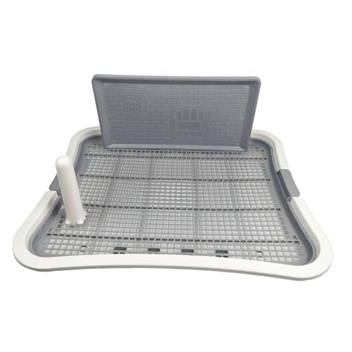 Dickly Hundetoilette Hundetrainingstoilette mit Säule Katzentoilette Indoor Hunde Töpfchen Tablett, Weiß von Dickly