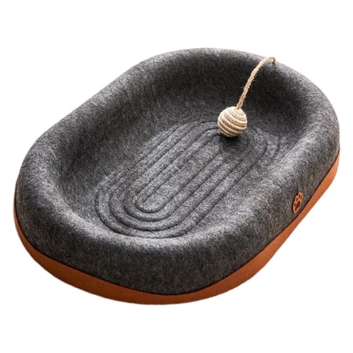 Dickly Katzenkratzbett aus Filzmaterial, wendbar, vielseitig einsetzbar für alle, mit Juteball, Schwarzes Oval Dickly Katzenkratzbett aus Filzmaterial, wendbar, vielseitig einsetzbar für alle, mit Juteball, Schwarzes Oval von Dickly