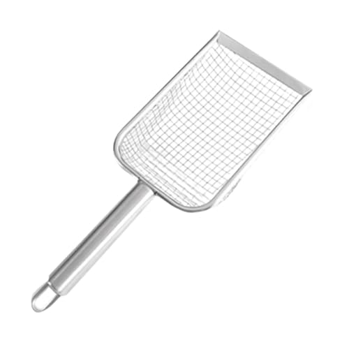 Dickly Katzenstreuschaufel, tiefes Spatensieb, Reinigungswerkzeug für Katzentoiletten, zum schnellen Sieben, Silberner Griff Mesh 8 von Dickly