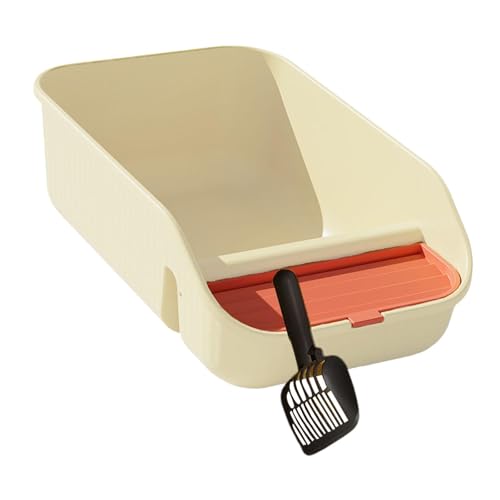 Dickly Katzentoilette für Hauskatzen Katzentoilette mit hohen Seitenwänden, große Bettpfanne mit Schaufel für kleine und mittelgroße Tiere, Kaninchen, Beige Dickly Katzentoilette für Hauskatzen Katzentoilette mit hohen Seitenwänden, große Bettpfanne mit Schaufel für kleine und mittelgroße Tiere, Kaninchen, Beige von Dickly