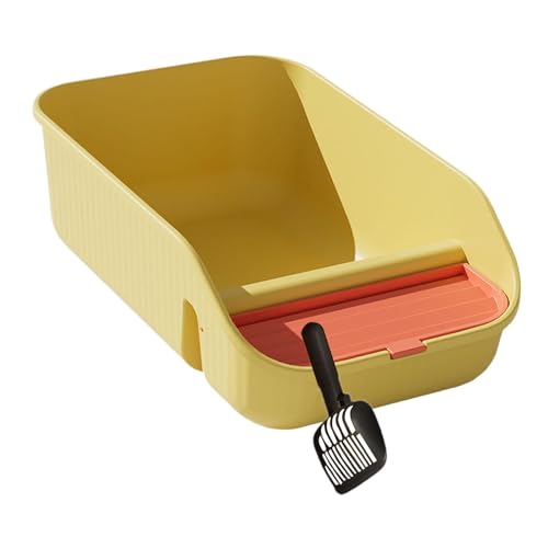 Dickly Katzentoilette für Hauskatzen Katzentoilette mit hohen Seitenwänden, große Bettpfanne mit Schaufel für kleine und mittelgroße Tiere, Kaninchen, Gelb Dickly Katzentoilette für Hauskatzen Katzentoilette mit hohen Seitenwänden, große Bettpfanne mit Schaufel für kleine und mittelgroße Tiere, Kaninchen, Gelb von Dickly