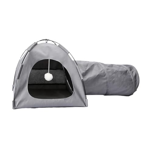 Dickly Katzenzelt, tragbarer Versteck-Katzentunnel für Indoor-Katzen, Welpen, Kätzchen, Kleintiere, Grau Dickly Katzenzelt, tragbarer Versteck-Katzentunnel für Indoor-Katzen, Welpen, Kätzchen, Kleintiere, Grau von Dickly