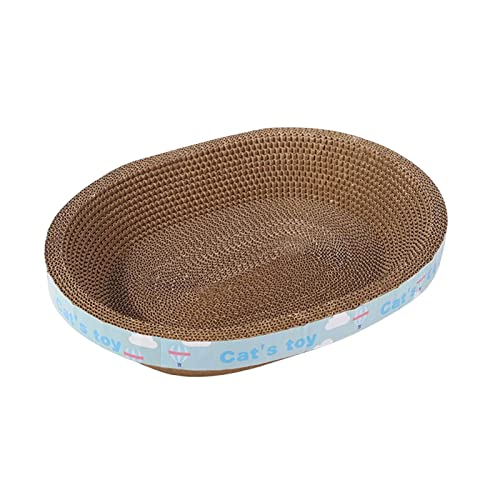 Dickly Ovaler Katzenkratzer aus Karton, Kratzlounge, Nest, Trainingsspielzeughaus, geriffelte Kratzunterlage zum Schutz von Möbeln, Spielkätzchen, Kätzchen, 50 cm x 38 cm x 9 cm Dickly Ovaler Katzenkratzer aus Karton, Kratzlounge, Nest, Trainingsspielzeughaus, geriffelte Kratzunterlage zum Schutz von Möbeln, Spielkätzchen, Kätzchen, 50 cm x 38 cm x 9 cm von Dickly