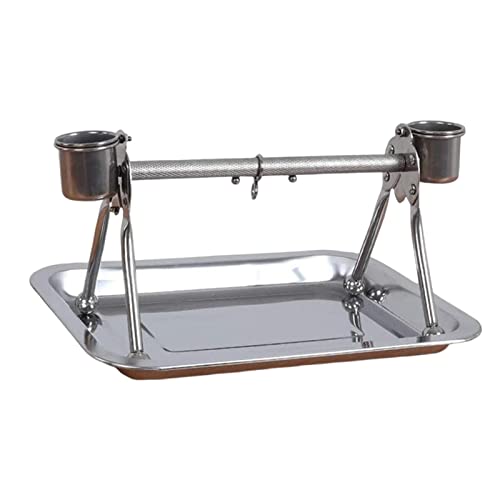 Dickly Papageienständer Desktop mit Tassen Spielständer Vogeltrainingsständer Edelstahl abnehmbares Tablett Fitnessstudio Dickly Papageienständer Desktop mit Tassen Spielständer Vogeltrainingsständer Edelstahl abnehmbares Tablett Fitnessstudio von Dickly