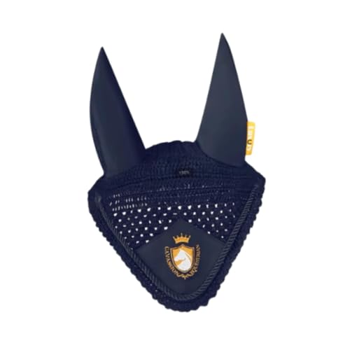 Dickly Pferdeohr Motorhaube Reitmaske Leichter Fliegenschutzhaube tragbarer Reitfleischgeräte Softfliege Maskenohrabdeckung, Marine von Dickly