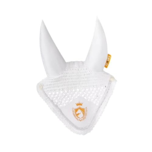 Dickly Pferdeohr Motorhaube Reitmaske Leichter Fliegenschutzhaube tragbarer Reitfleischgeräte Softfliege Maskenohrabdeckung, Weiß von Dickly