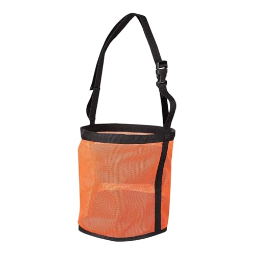 Dickly Pferdespeisebag Heubeutel Netz, verstärkter Boden, groß, Keine Abfallmorn -Futtersack -Heuhärte für die langsame Fütterung im Freien, Orange von Dickly