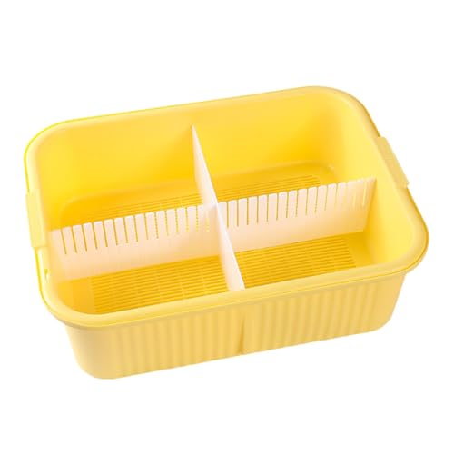 Dickly Schildkrötentank, Reptilientank, Versteck, Schildkrötengehäuse, multifunktionale Amphibienzuchtbox, Schildkrötenbadewanne für Froschkrabben, Gelb von Dickly