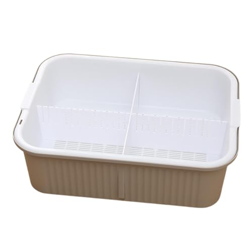 Dickly Schildkrötentank, Reptilientank, Versteck, Schildkrötengehäuse, multifunktionale Amphibienzuchtbox, Schildkrötenbadewanne für Froschkrabben, Weiß von Dickly