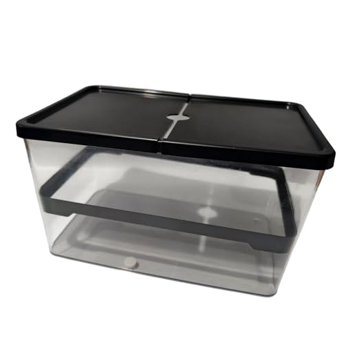 Dickly Schildkrötentank, Terrapin-Zuchtbox, Kratzfest, multifunktional, mit Deckel, Aquarium-Lebensraum für Schildkröten, Krabben, Flusskrebse, Schwarz von Dickly