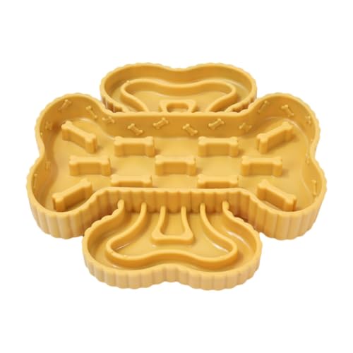 Dickly Slow Feeder Bowl Pet Puzzle Bowls Feeder Anti Würgen Langsam Fütterung Schüssel Abgabe Fütterung Spielzeug, Gelb von Dickly
