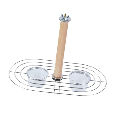 Dickly Vogelfutterspender mit Sitzstange, Futter Und Wassernäpfe, Leicht zu Reinigen, Ständer, Spielzeug, Papagei, Futternäpfe Dickly Vogelfutterspender mit Sitzstange, Futter Und Wassernäpfe, Leicht zu Reinigen, Ständer, Spielzeug, Papagei, Futternäpfe von Dickly