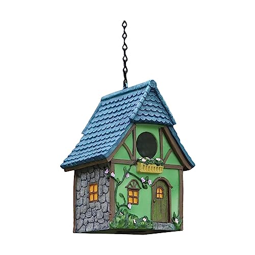 Dickly Vogelhaus, einzigartig, handbemalt, einfach aufzuhängen, Nistkasten, Vogelhaus für Finken, Bluebird, Vögel, Hof, Terrasse, Blume von Dickly
