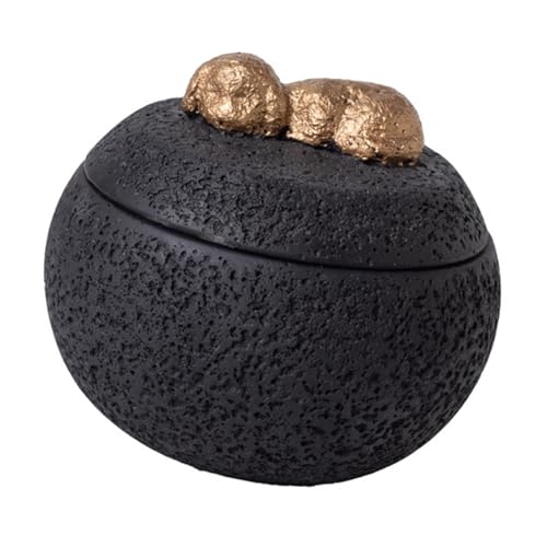 Dickly Zementurne für Hunde, Aufbewahrungsbehälter mit Deckel, Gedenkbox für Tierasche, 350 Ml, Schwarz von Dickly