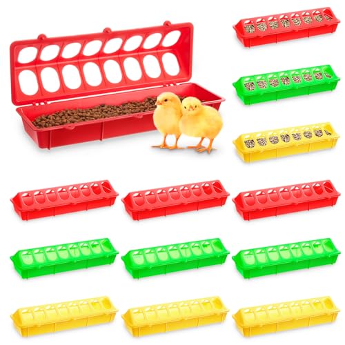 Didaey 12 Stück Küken-Futterstation aus Kunststoff mit Klappdeckel für kleine Geflügel, Wachtelfütterung, Trog, Schalenspender, kein Abfall für Bruthähner, Enten, Tauben, Vögel, Wachteln, kleines Didaey 12 Stück Küken-Futterstation aus Kunststoff mit Klappdeckel für kleine Geflügel, Wachtelfütterung, Trog, Schalenspender, kein Abfall für Bruthähner, Enten, Tauben, Vögel, Wachteln, kleines von Didaey