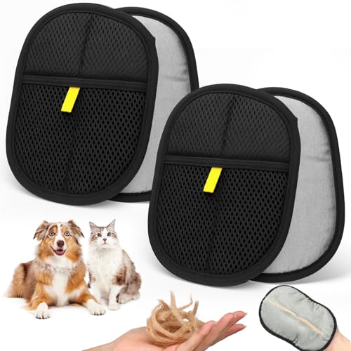 Didaey Tierhaarentfernungshandschuhe, elektrostatische Tierhaarentfernungshandschuhe, wiederverwendbar, Entferner für Katze, Hund, Stoff, Couch, Möbel, Teppich, Autositz, Katze von Didaey